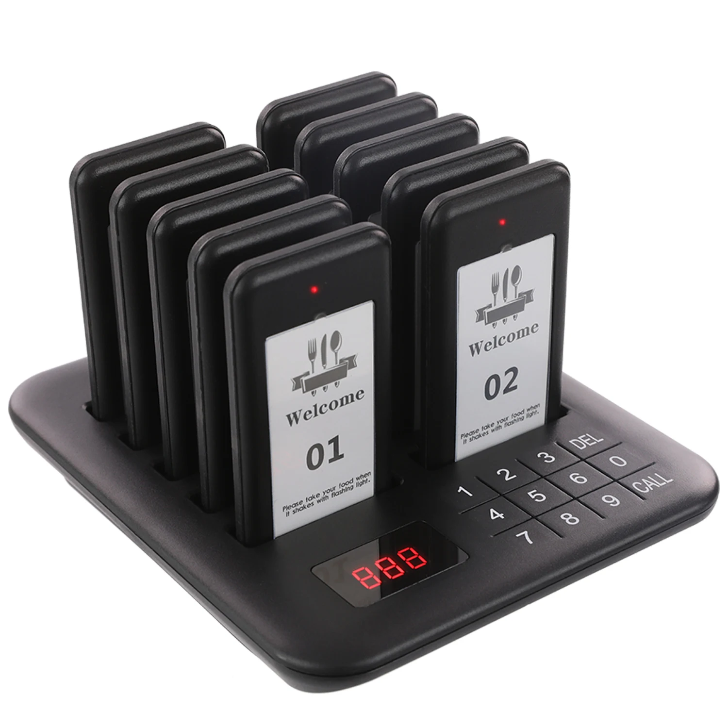 Wireless Restaurant Pager System 10 Pagers Food Truck Buzzer Fast Food Shop Receiver Calling System For Bar Cafe wireless calling system