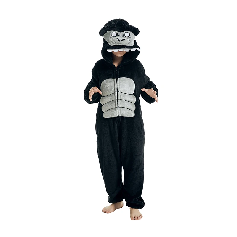 Chimpanzee Pajamas Kigurumi Anime Onesie Cosplay Costume Full Body Whole Pijama Kids One-Piece Sleepwear Christmas For Halloween