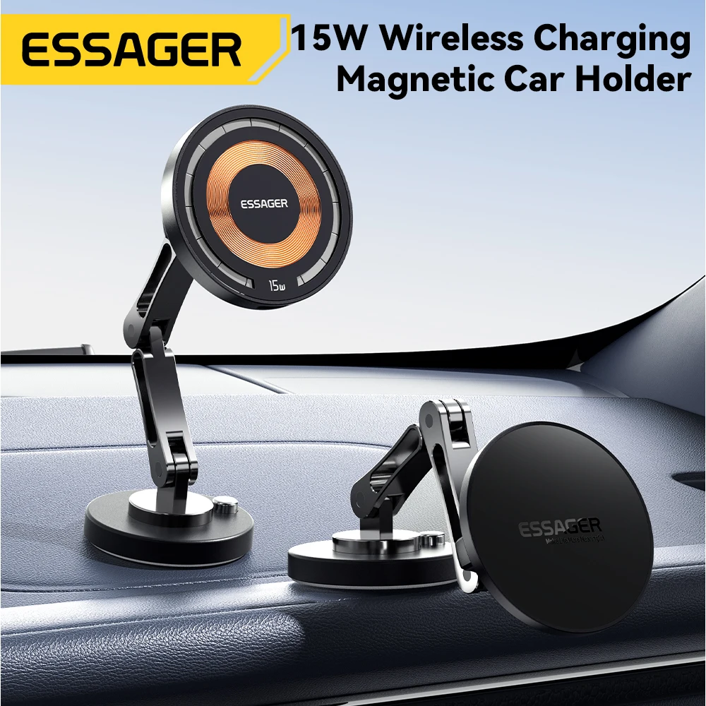 Essager-cargadorinalámbricomagnéticoparateléfonodecoche,soportedemontajedepastafácildecargarápidade15WparaMagsafeiPhone151413ProMax