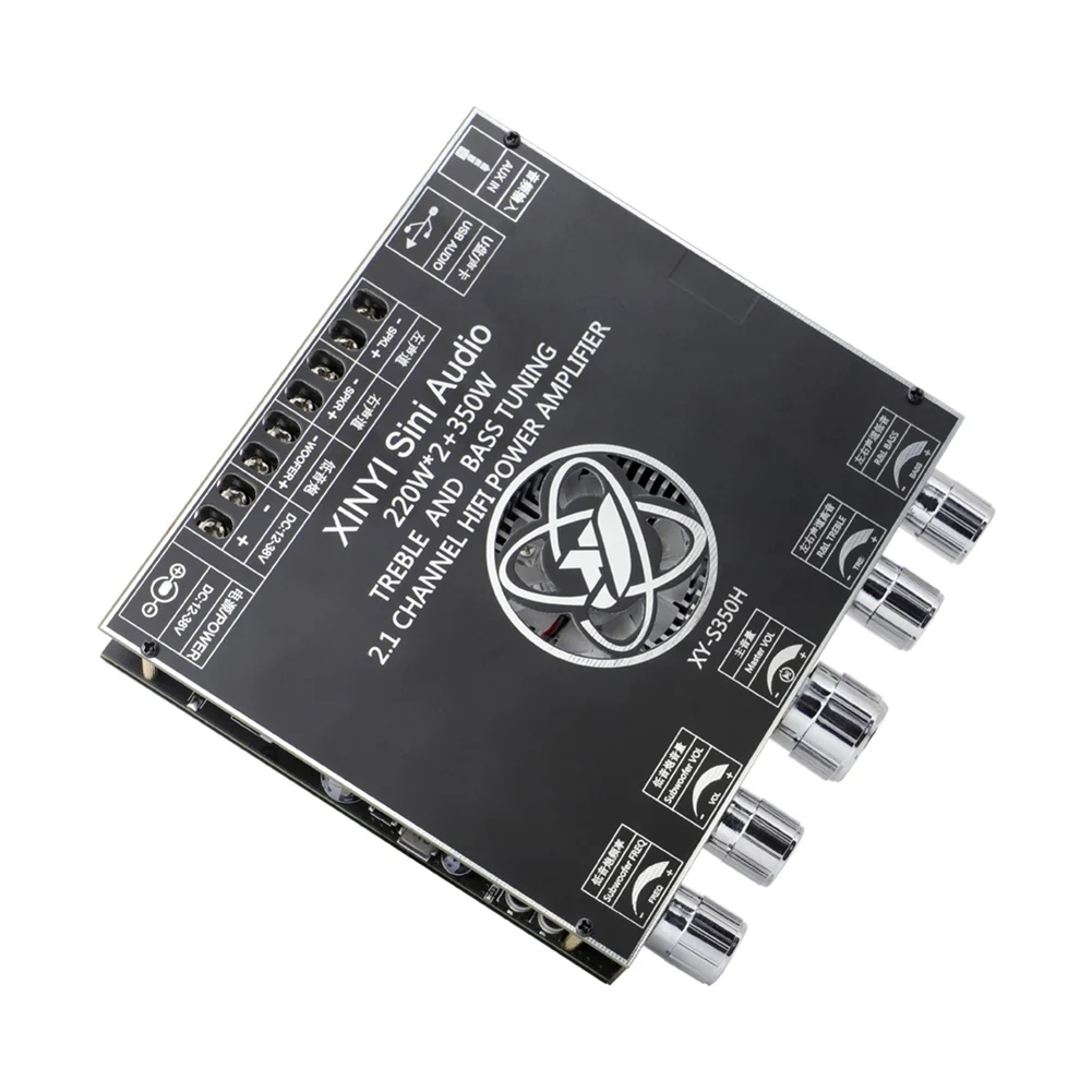 XY-S350H 2.1 channel Bluetooth 5.1 audio power amplifier board 220W*2+350W with 2*TPA3251D2 power amplifier chip + APP control