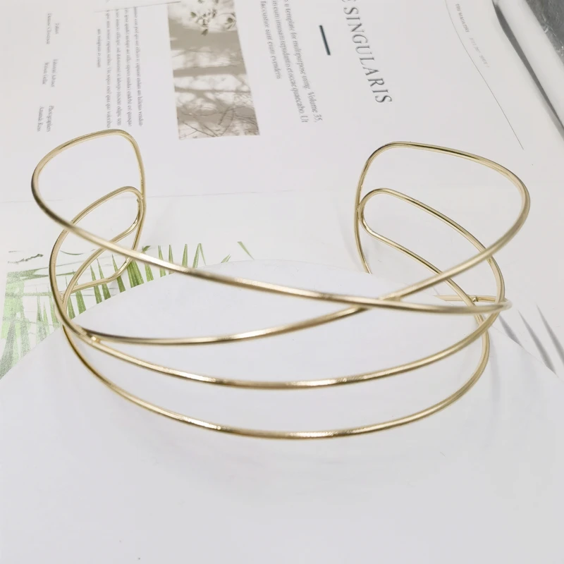 Punk Alloy Torques Choker Necklaces For Women 3 Style