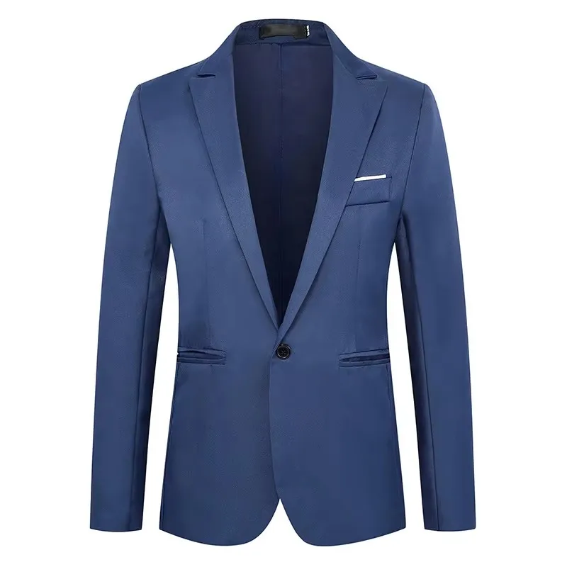Men Blazer Fashion Brand Suit Slim Fit Suit Blazers Male Jacket Business Casual Solid Color Long Sleeve