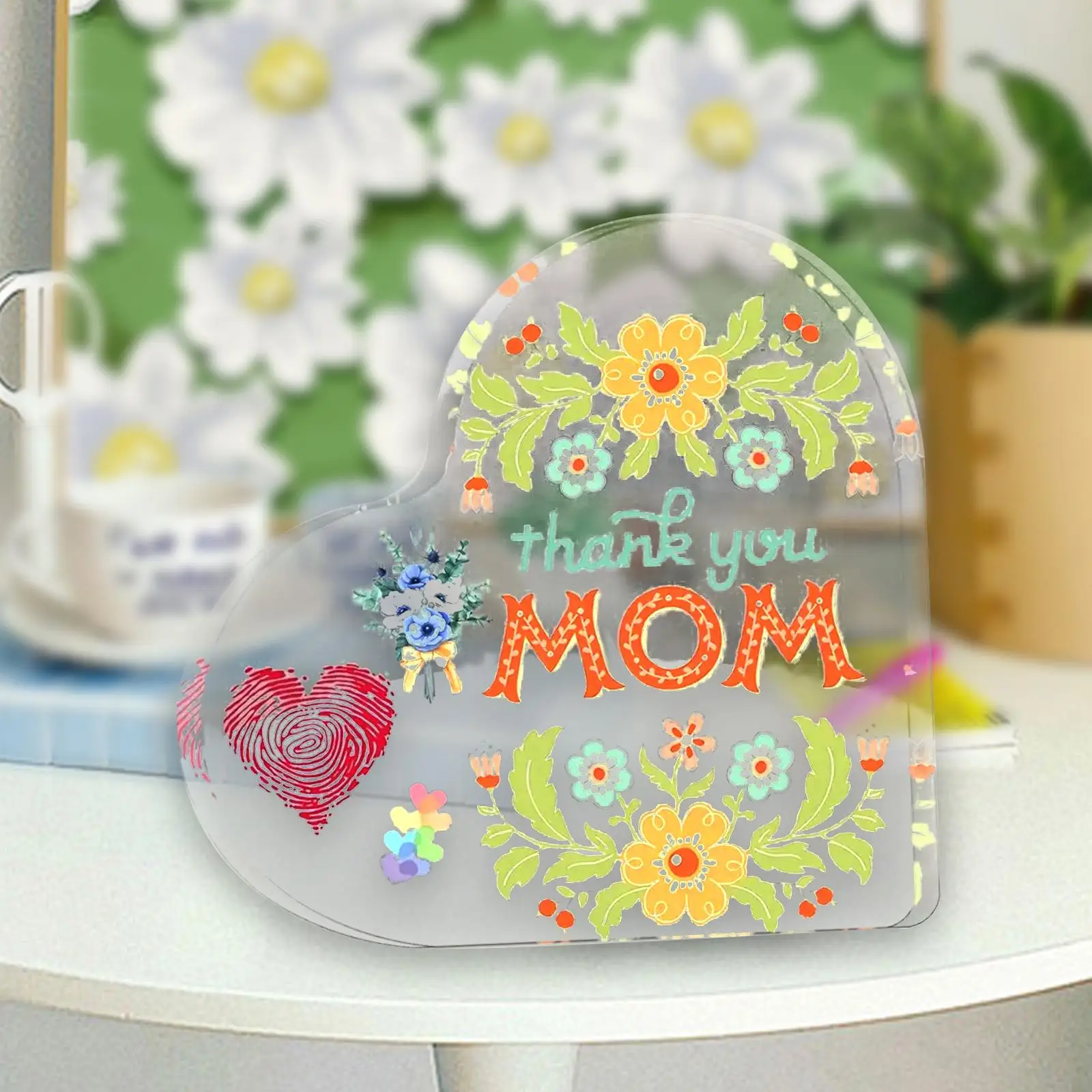 

Акриловый знак в форме сердца, подарок для мамы от дочери и сына, легкий офисный стол, Декор, память, День благодарения, благодарность, подарок на день рождения