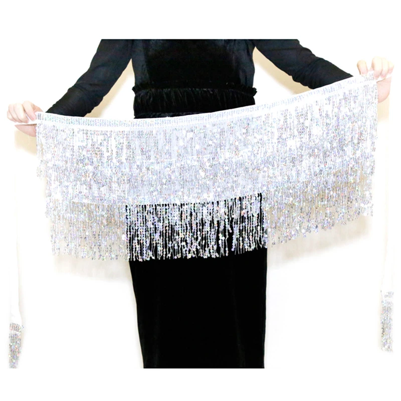 Sexy Bauchtanz Pailletten Quaste Kette Gürtel Mini Rock Bühne Leistung Club Indische Latein Hula Tänzer Wrap Strand Hüfte Taille Schal – Detail 26