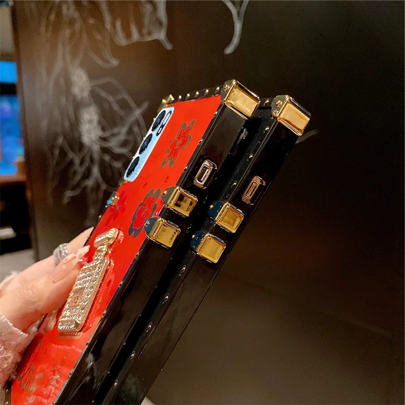Custodia per bottiglia di profumo di diamante di lusso per Oppo Reno 2Z 3 5 6 Pro Find X2 X3 Neo Lite Cover protettiva per telefono morbida quadrata_voghion.com