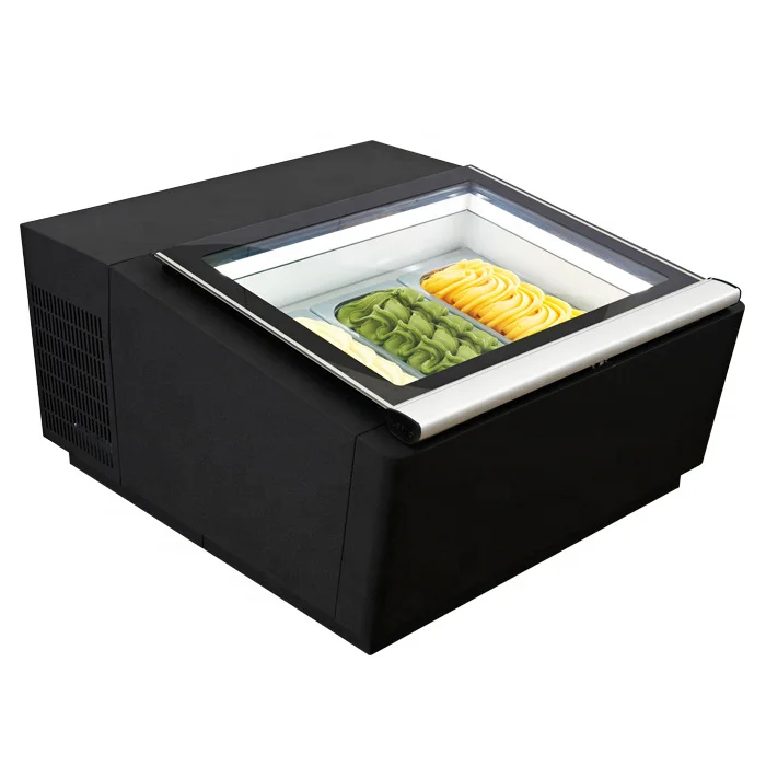 SMART-03 Desktop 3 Pans Ice Cream Showcase Ice Cream Freezer Display Counter Type Gelato Display Freezing Machine CFR BY SEA