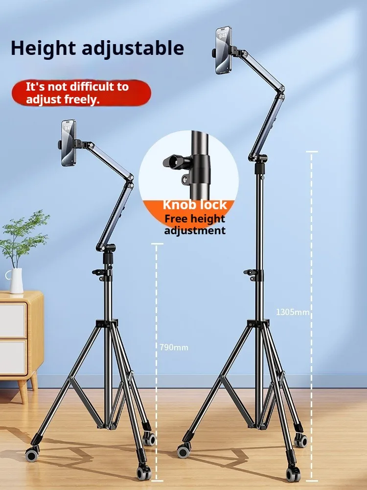 Eary Tablet Floor Stand Foldable Phone Holder Height Adjustable 360° Rotatable for 4.7"-12.9" Screen iPhone 17 Pro Max Air iPad