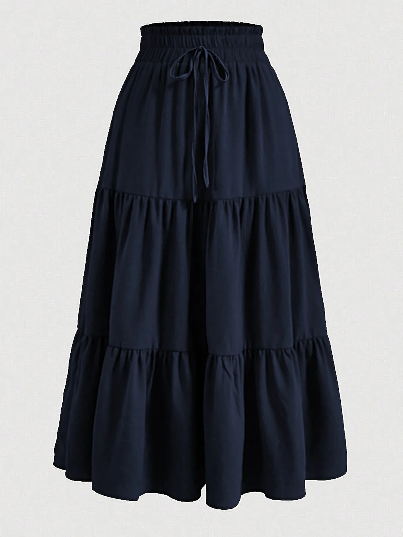 Women's Summer Solid Color Bohemian A-line Midi Skirts 2025 New Female Vacation Casual Loose Faldas