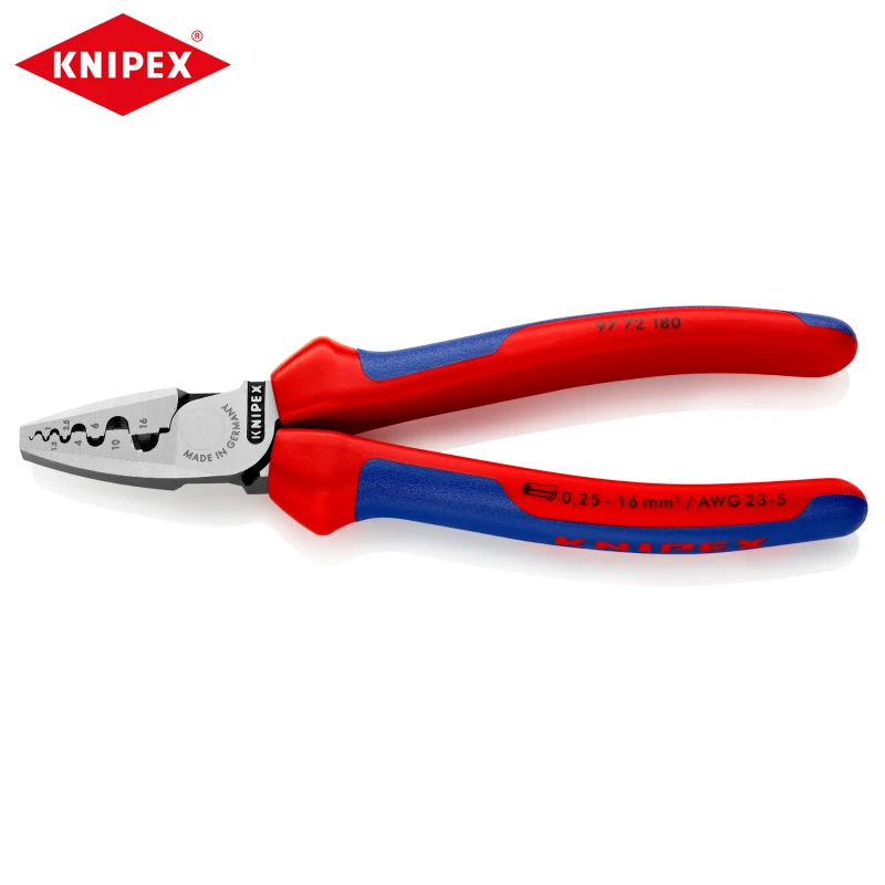 Knipex 97 72 180 Pinza A Crimpare Pinza A Crimpare Terminale A Manicotto Da 7 Pollici Per Ghiere