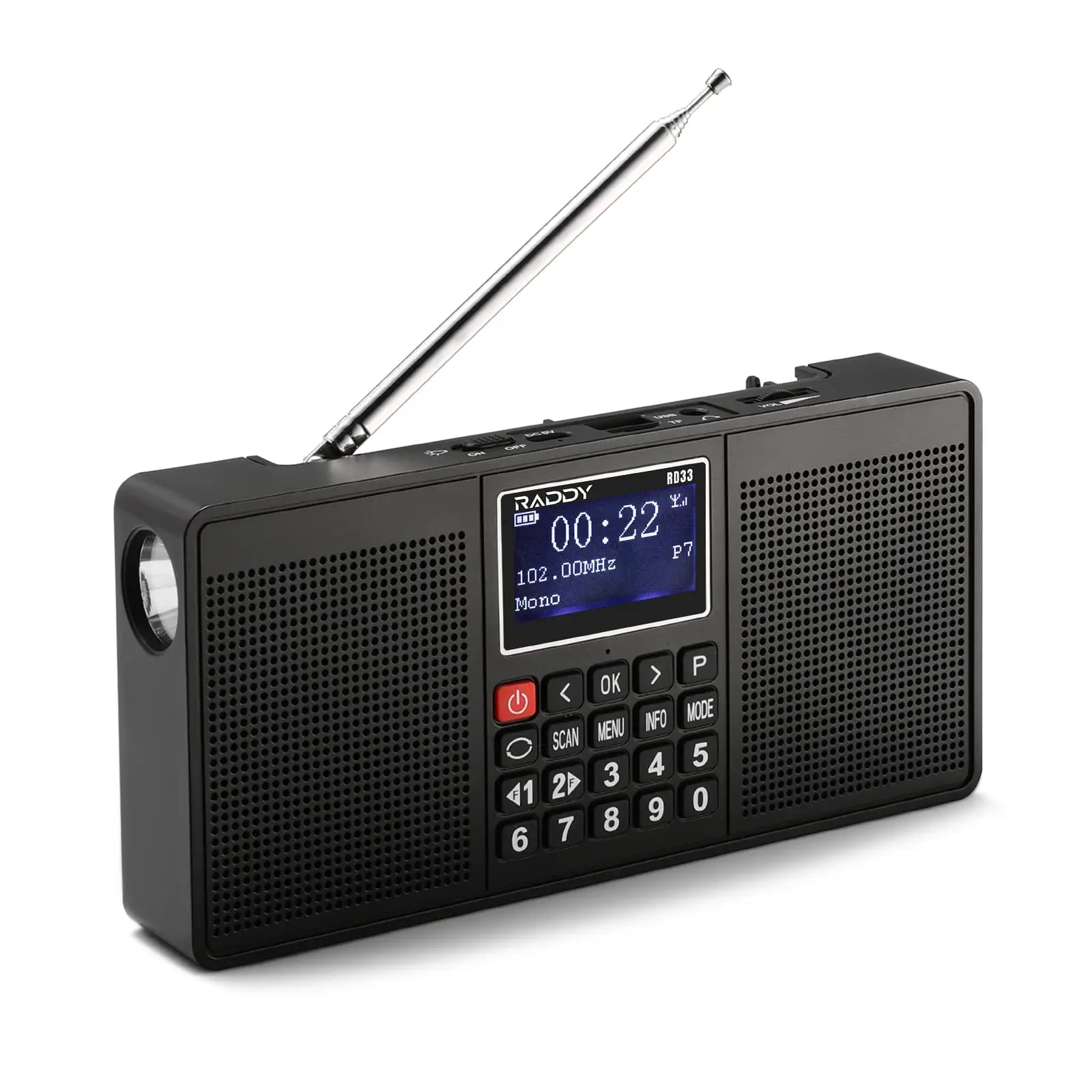 Blaster DAB Radio altavoz Bluetooth portátil, Radio: DAB / DAB+ / FM, Bluetooth, AUX-In, altavoz estéreo de banda completa, pantalla LCD, alarma / despertador, móvil / portátil