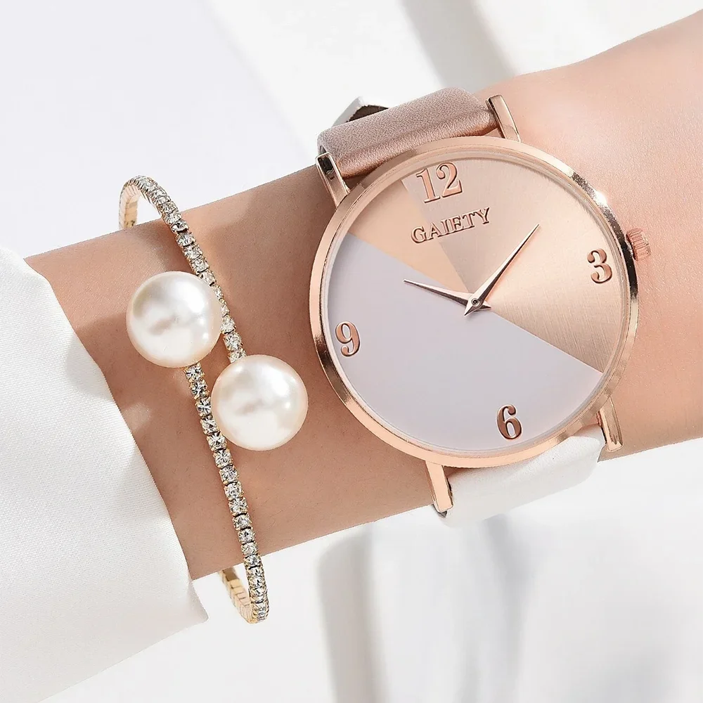 Women Watch Set Luxury Fashion Colourful PU Leather Strap Ladies Quartz Wristwatch Alloy Bracelet For Ladies Gift womans watch