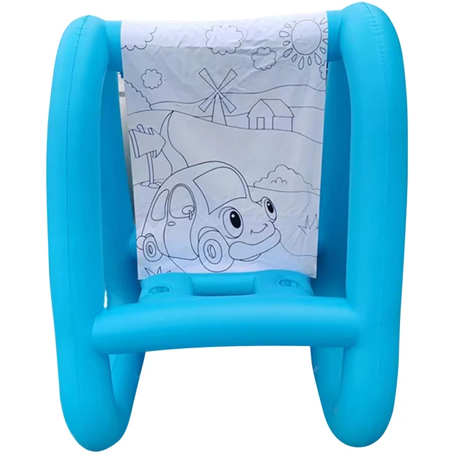 Inflatable Kids Easel PVC Washable Creative Coloring Drawing and Painting Art Easel Reusable Drawing Board for Kids Outdoor Play 2