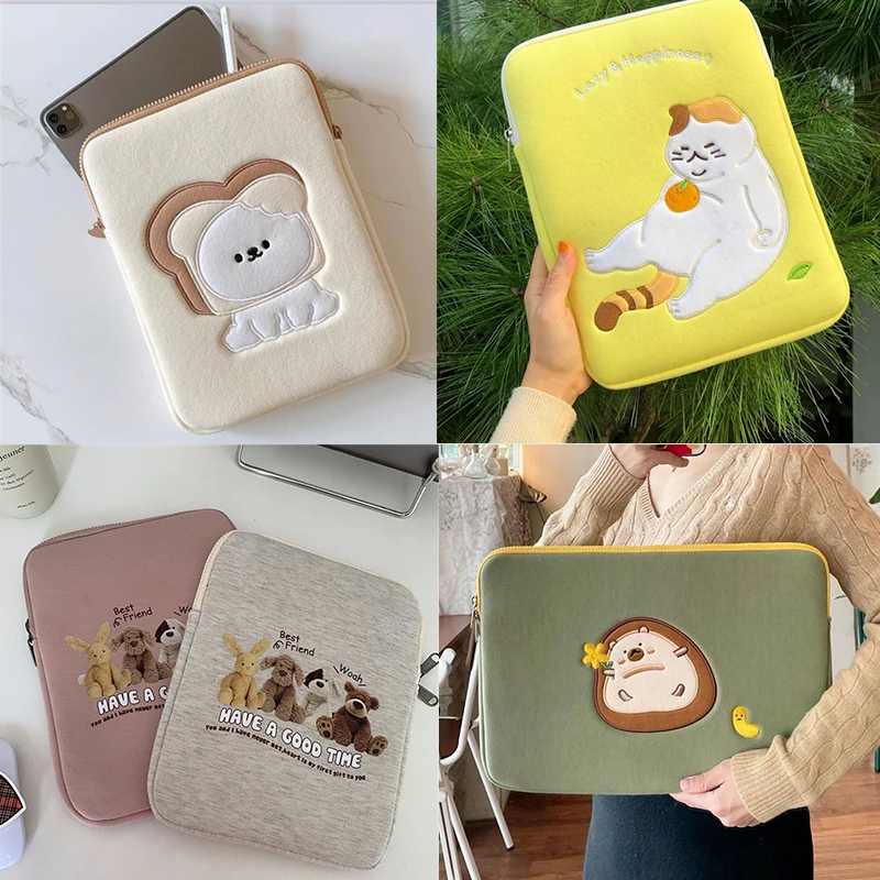dos Desenhos Animados do Portátil Bolsas com Zíper para o Ipad Macbook hp Bolsa de Proteção da Tabela do Case Bonito da Luva do Portátil 11 12 Polegada 14 15. 13.6