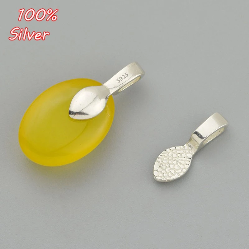 

Hot Selling S925 Sterling Silver Pendant Empty Holder Suitable For Inlaying Honey Wax Amber Turquoise DIY Jewelry Making Fitting