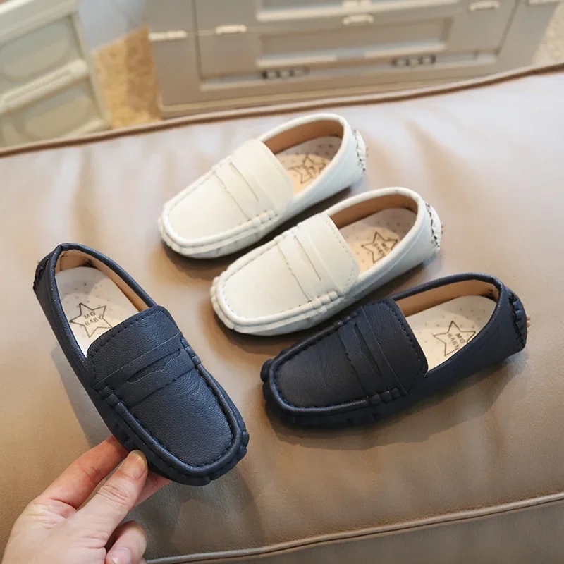 PU Leather Boys Casual Boat shoes Slip on Moccain Loafers Shoes Kids Low Top 1 to 12 Years Children Sneaker Boy F10092