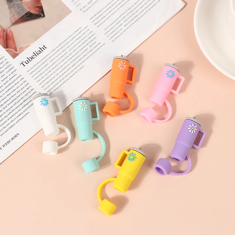 1Pc Cartoon Silicone Straw Stopper Cap Fit With Stanley Cup Tools Drinking Dust Cap Splash Proof Plugs It Glass Cup Decoration