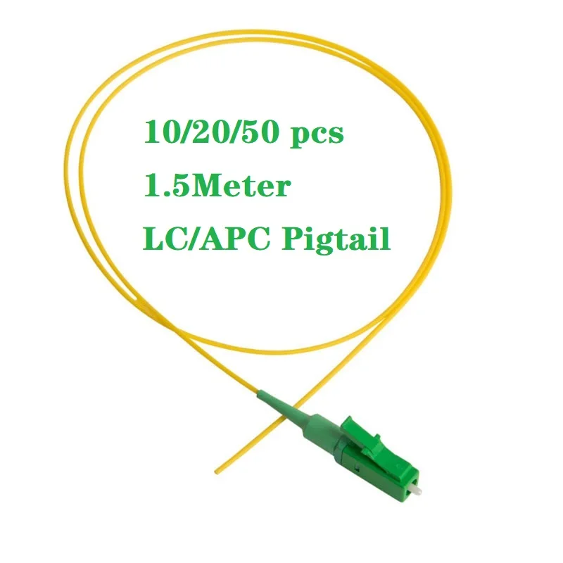 

Pigtail 10/20/50Pcs 1.5 Meters Length LC/APC Single Mode G657A2 SX Core 0.9mm Pigtail Fiber Optic With Yellow LSZH Jacket