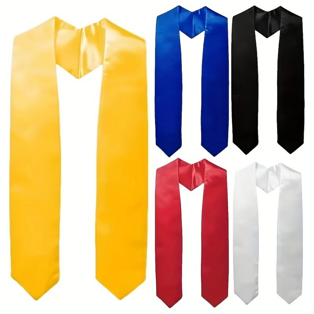 1 Stück Schlichte Abschlussstola aus Satin, Polyester-Abschlussstola für Abschlussfeier und Graduierungszeremonie