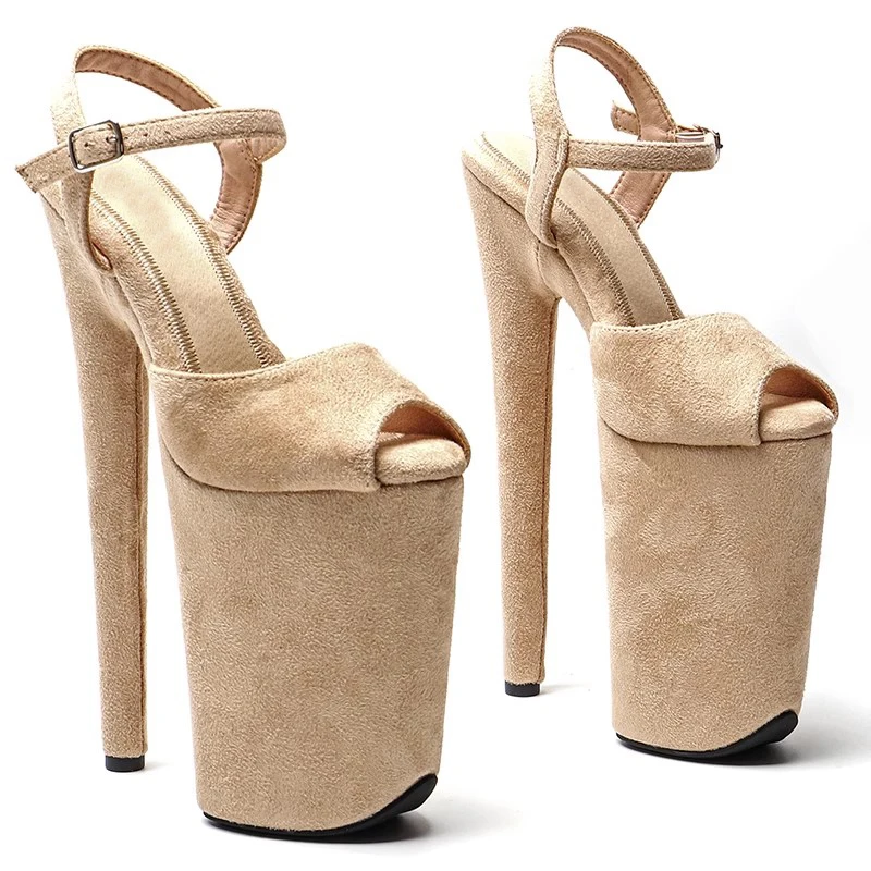 

Women's 23CM/9inches Suede Upper Plating Platform Sexy High Heels Sandals Pole Dance Shoes 063