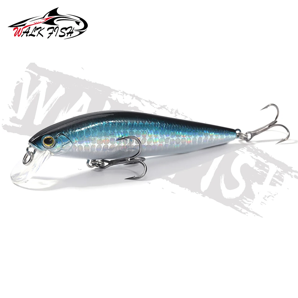 WALK Fish 1PCS 5g 7g 10g 14g Black Minnow Trout Lures Slow Sinking