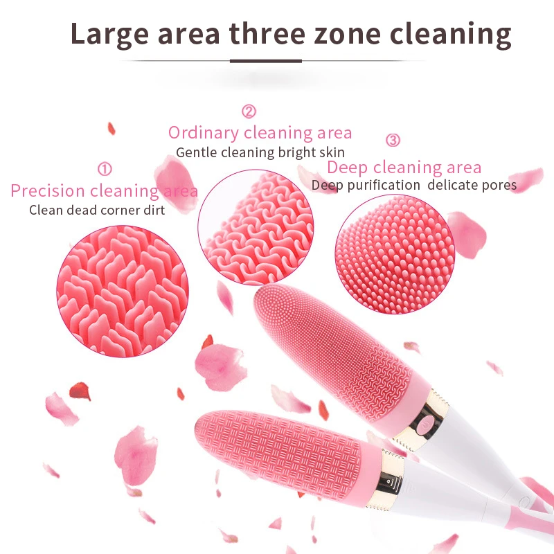 Electric Bath Brush Sonic Silicone Body Scrubber Long Back Brush Bathroom Cleaning Spa