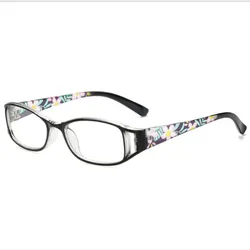 Stylish Unisex Printed Anti Blue Light Reading Eyeglasses - +400 (Black)