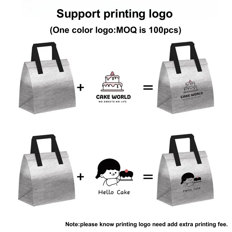 10pcs Grey/Silver Non-Woven Insulated Tote Bags – Portable Reusable Fabric Pouches for ... - SKU NITB1838 - UGI Packaging