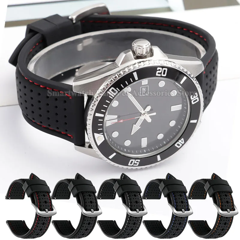 Breathable Silicone Quick Release Watch Strap - Soft Rubber Bracelet