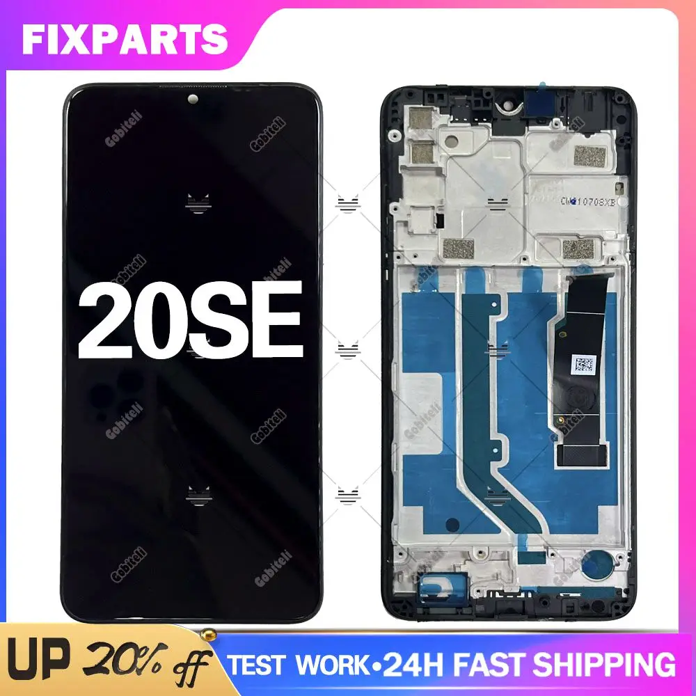 

Новый ЖК-дисплей для TCL 20 SE T671H T671F T671E кодирующий преобразователь сенсорного экрана в сборе Замена с рамкой для TCL 20SE ЖК-экран
