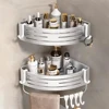 1-2PCS Shower Corner Shelf with Towel Bar Hook Space Aluminum Bathroom Shelf Without Drilling Shampoo Holder Bathroom Accessorie 1