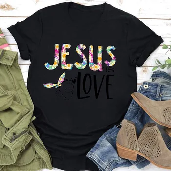 Jesus Love Women T Shirt Short Sleeve 1