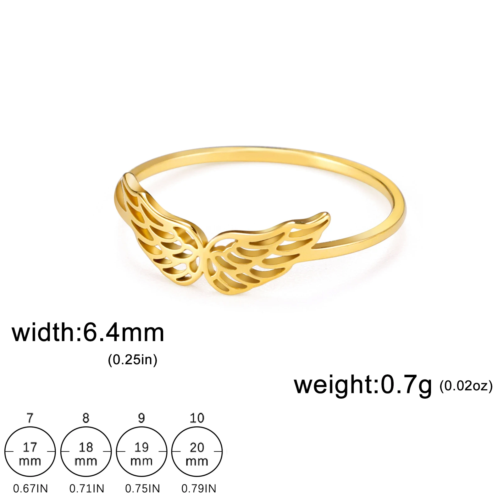 Sun Angel|stainless Steel Angel Wing Ring For Women