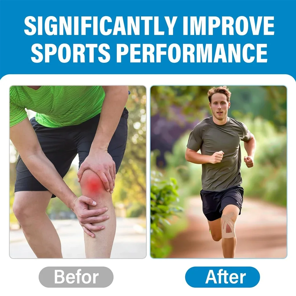 sports tape 10PCS Kinesiology Tape for Knees Waterproof Elastic Breathable Knee Tape Athletic Tape Provide Support Stability for Running