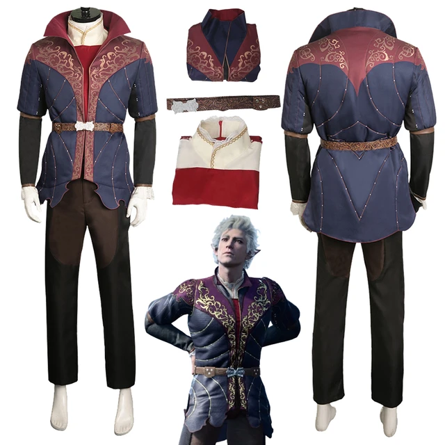 Baldur's Gate 3 Astarion Medieval Shirt Suit Cosplay Costume