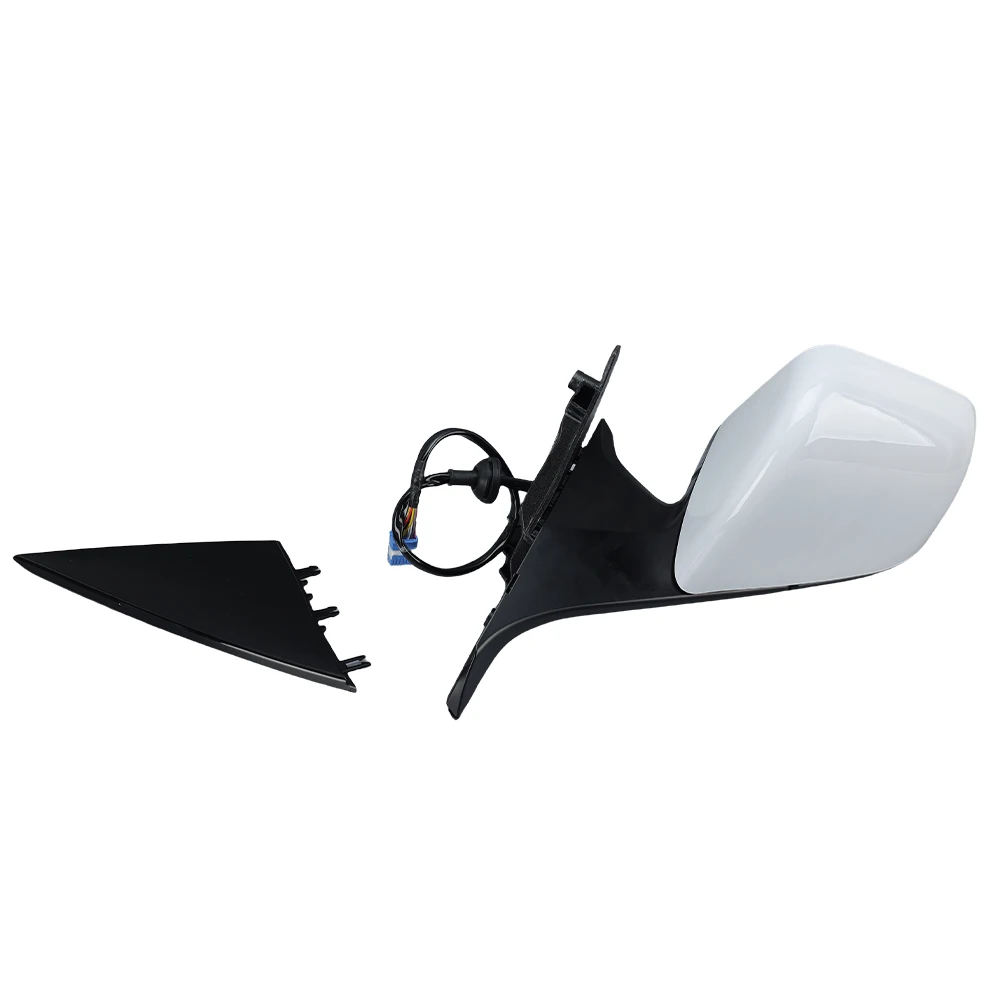 Tesla Model Y 2020 2021-2024 용 13 와이어 사이드 도어 미러 어셈블리 라벨이없는 플랩 포함 화이트 윙 미러 자동차 액세서리