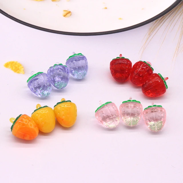 10pcs 3D Strawberry Fruit Handmade Lampwork Beads Spacer Loose Beads for  Bracelets Necklace Earrings DIY Kawaii Jewelry Making - AliExpress