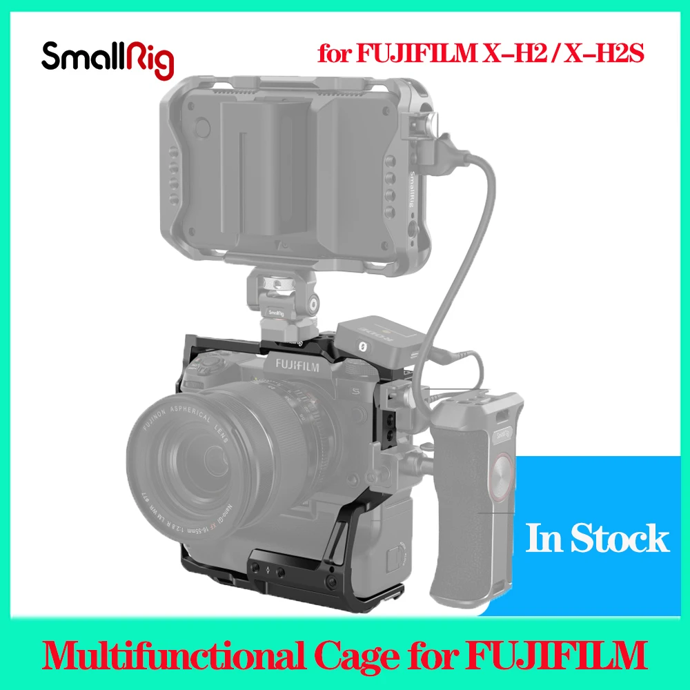 Gabbia Per Fotocamera Smallrig 3933 Per Fujifilm X-H2 / X-H2S Con Presa Batteria Ft-Xh/ Vg-Xh Impianto Di Telecamere Per La Produzione Di Video Per X-