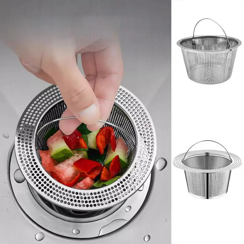 

Kitchen Drain Net Bag Mesh Embedded Hair Filter Sink Garbage Strainer Rustproof Drain Strainer Bathroom Floor Hair Waste Filter