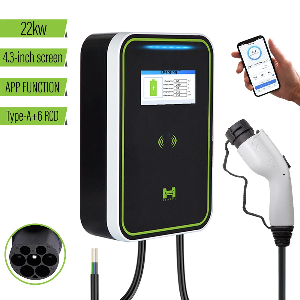 Three-phase plastic Green'up Premium charging stations for 1 electric car -  Modes 3 - 22kW- 32A, 059007, 3414972345286