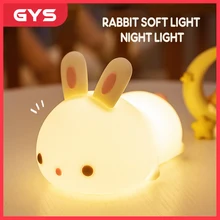 

Cute Rabbit Silicone Light Night Light Remote Control Pat Light Charging Night Light Birthday Creative Children's Gift