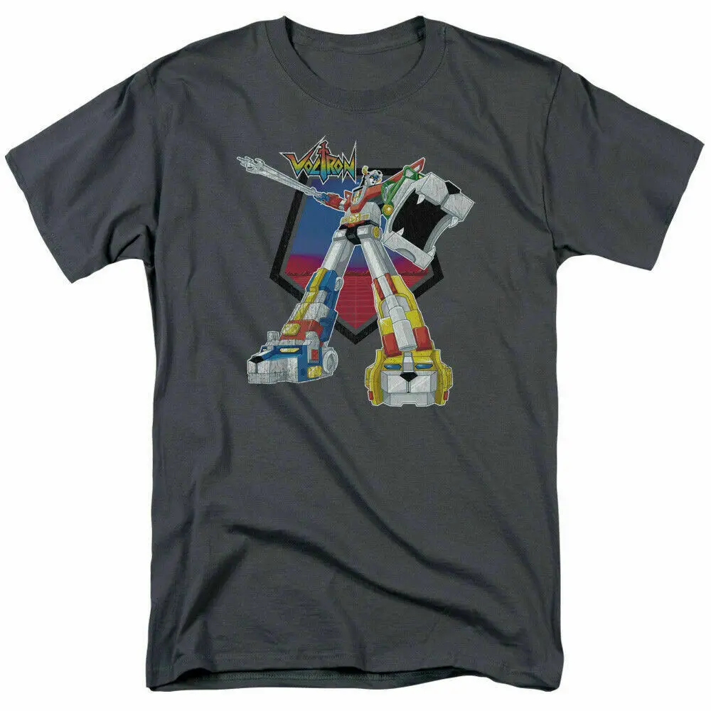 Voltron Blazing Sword T Shirt Mens Con Licenza Cartoon Merchandise Charcoal