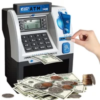 Adult's Children's ATM Automatic Teller Machine Piggy Bank with Large Capacity for Entry and Exit, Smart Password Card Swiping 1