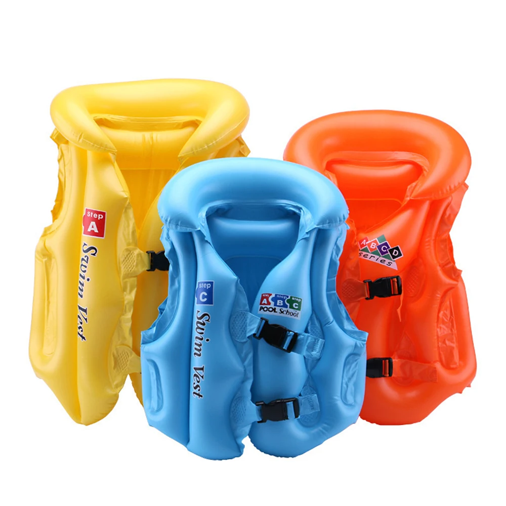 

childs inflatable life vest 3-10 Age Baby swimming jacket Buoyancy PVC floats kid learn to swim boating safety lifeguard Vest