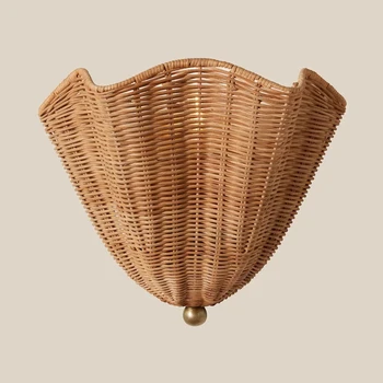Handmade Rattan Retro Wall Lamp 1