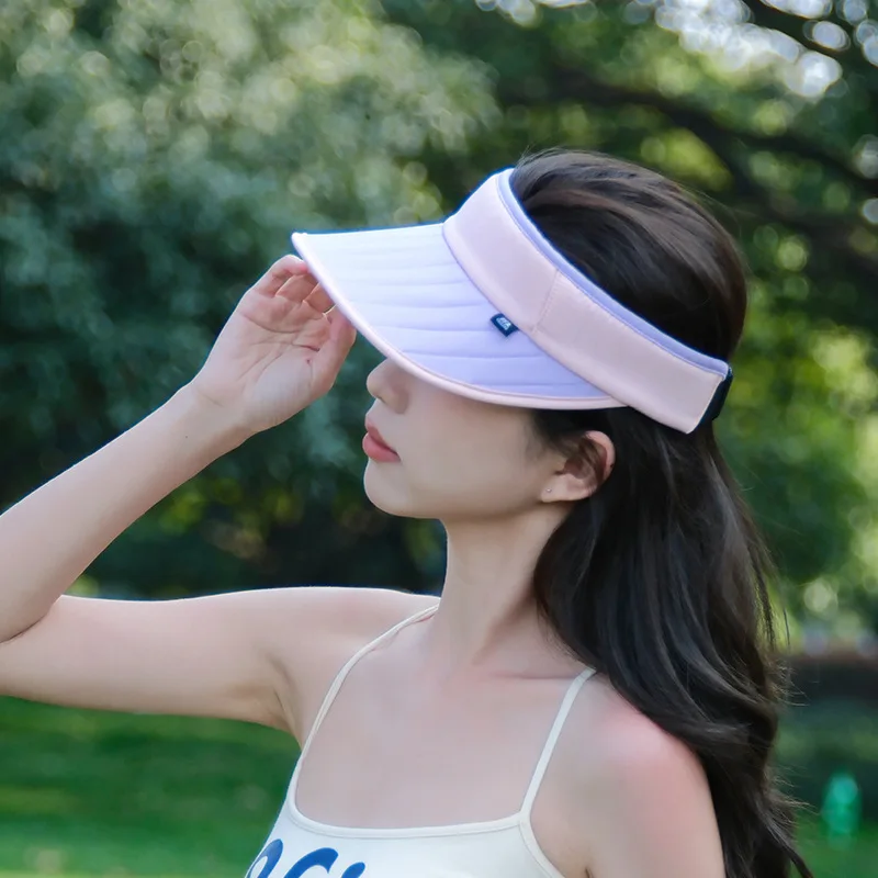 여성용 접이식 대비 색상 빈 탑 캡, 여름 야외 자외선 차단, 캐주얼 다목적 경량 태양 모자, 신상 유행