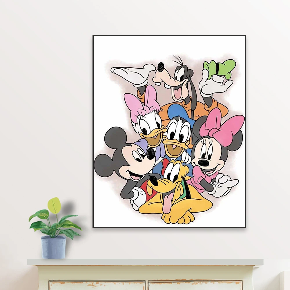 Topolino E Amici Art Poster Colorato Disney Cartoon Pop Art Minnie Goofy Pluto Daisy Donald Print Canvas Painting Decor