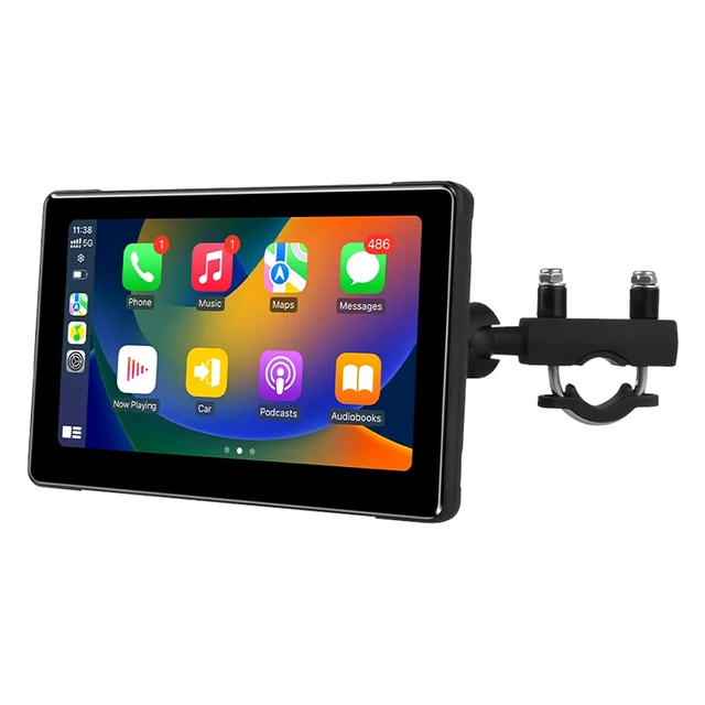 7-inch motorcycle navigation screen, Ipx 6, 1024 x 600, wireless automatic monitor, Android, Apple Carplay