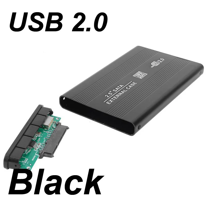 Alumínio Caddy Usb 2.0 2.5 Sata Hard Drive Disk Enclosure Caixa Externa Luz Led para Computador Portátil e pc Hdd - Imagem 2