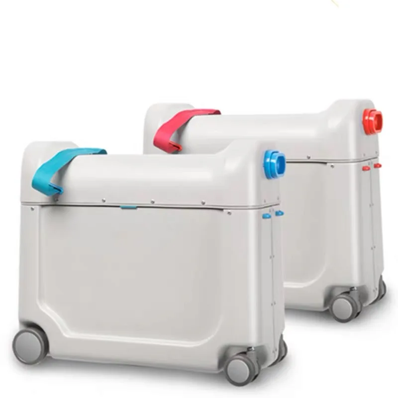 Baby sleeping suitcase on wheels travel kids ride aircraft multi-function PP luggage children bed box creative valise pull bar suitcase