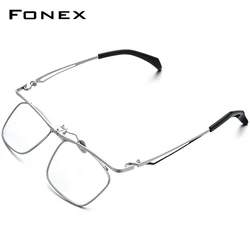 FONEX 180° Flip Titanium Glasses Frame Men 2022 New Square Eyeglasses Full Frames Korean Eyewear F8043